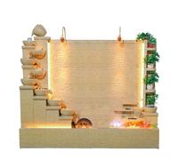 Ele Fontaine cascade en pierre lumineuse à DEL avec étagères de jardinière double face pour intérieur et extérieur Det 400,6 cm (D + Bei)