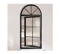 Ele Home Decor - Fenêtre de séparation de pièce incurvée - Fenêtre d'aération en C trempé pour salle à manger et cuisine - Noir - 40 x 60 cm