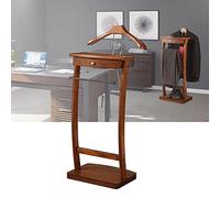 Ele Support de costume en bois - Support de majordome de qualité supérieure pour bureau, salon et chambre à coucher - Support de valet Slish pour costumes, manteaux et vêtements