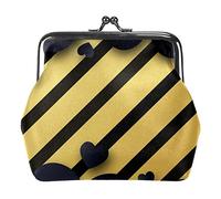 Élé Valentine Black Love Heart Coin Purse Vintage Pouch Buckle Clutch Bag Kiss-Lock Change Purse Fermoir Fermeture Portefeuilles pour Femmes Fille