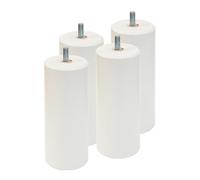 ELEA - Jeu de 4 pieds 15 cm blanc pour sommier tapissier