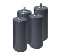 AltoBuy ELEA - Jeu de 4 Pieds 15 cm Gris Anthracite pour sommier tapissier