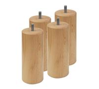 AltoBuy ELEA - Jeu de 4 Pieds 15 cm Naturel pour sommier tapissier