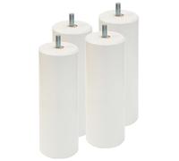 AltoBuy ELEA - Jeu de 4 Pieds 20 cm Blanc pour sommier tapissier