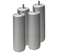 AltoBuy ELEA - Jeu de 4 Pieds 20 cm Gris Argent pour sommier tapissier