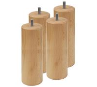 AltoBuy ELEA - Jeu de 4 Pieds 20 cm Naturel pour sommier tapissier | Bois massif