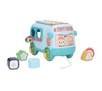 Eleage Bus Musical Alphabet Blocs 3D Colorés, Jouet d'apprentissage éducatif pour Les Tout-Petits, Taille en Plastique 20.5x12x13cm (Verte)