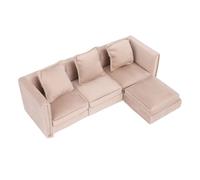 Eleage Canapé Miniature pour Maison de Poupée, Design élégant à | Comprend des oreillers, Fibre de polyester de qualité supérieure, Convient aux maisons de poupées, Décoration d\'intérieur