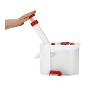 Eleage Dénoyauteur de Cerises en Plastique, Dissolvant de Graines Portable et écologique pour la Maison et les Voyages, Rouge et Blanc, 19 Cm X 9,8 Cm X 28,8