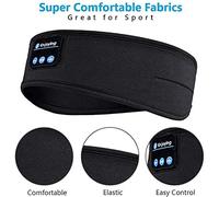 Eleage Écouteurs de Sommeil avec Bandeau Bluetooth pour Un Confort Doux et de la Musique sans Fil, Parfaits pour Le Yoga, la Course et l'exercice, Fabriqués en Matériau Respirant (Noir)