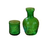 Eleage Ensemble Carafe de Chevet et Verre au Design Rétro élégant pour Table de Nuit, Verrerie de Chambre à Coucher, capacité de 33 Oz (#5)