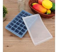 Eleage Ensemble de Bacs à Glaçons en Silicone pour une Fabrication Facile de la Glace, Moule de Congélation Durable et Flexible pour un Usage Domestique, Vert et Bleu, 28 Grilles (Bleu d'Ombre)