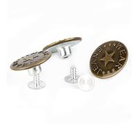 Eleage Ensemble de Boutons de Jean, Boutons en Fer Vintage avec Fil, Ajustement Facile pour Manteaux, Vestes et Jeans, Bronze Rétro 20 Mm, 10 Pièces (Bronze 20MM (n°13))