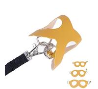 Eleage Ensemble Harnais et Laisse pour Cochon d'Inde, Gilet et Laisse Réglables en Simili Cuir pour Petits Animaux, 3 Tailles Disponibles (Jaune)