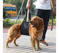 Eleage Harnais de Soutien pour Chien Noir pour Soulever et Assister Les Canines - Polyester Durable pour Aide à la mobilité, Parfait pour Les Chiens Blessés, Taille Réglable (L)