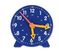 Eleage Horloge Pédagogique, Jouet éducatif Compact pour Enfants, Système de Liaison à 3 Pointeurs 24 Heures, Parfait pour L'école Primaire, Taille 10 Cm (Bleue)