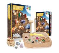Eleage Kit D'excavation D'archéologie de Pierres Précieuses avec 15 Roches et Fossiles de Pierres Précieuses, Jouet D'extraction de Géologie Créative, Cadeau d'anniversaire de Noël pour