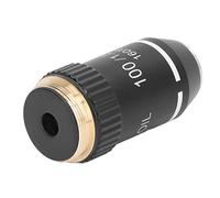 Eleage Objectif 100X Haute Puissance pour Microscopes Biologiques, Matériau en Laiton avec Finition Chromée, Interface 20,2 Mm, Imagerie Durable et Claire