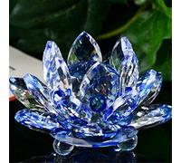Eleage Ornements Décoratifs en Fleurs de Cristal, Accents de Maison Exquis pour des Célébrations Joyeuses, 60mm/80mm, Blanc, Jaune, Bleu (Bleu80mm)