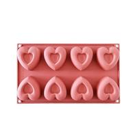 Eleage Outil de Moule en Silicone pour la Cuisson, Moule Flexible Antiadhésif en Forme de Cœur D'amour, Cuisson de Desserts à 8 Trous pour la Cuisine à Domicile, Silicone de qualité Alimentaire,