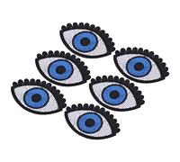 Eleage Patchs à Repasser Couleur Vive, Motif Grands Yeux, Facile à Repasser pour Vêtements D'enfants, Chapeaux et Vestes en Coton, 6 Pièces