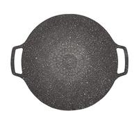 Eleage Plaque de Barbecue Coréenne Antiadhésive, Poêle Circulaire pour Barbecue en Plein Air, Alliage D'aluminium, 1 unité (Type universel 33 cm)