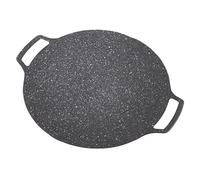Eleage Plaque de Barbecue Coréenne Antiadhésive, Poêle Circulaire pour Barbecue en Plein Air, Alliage D'aluminium, 1 unité (Type de gaz 36 cm)