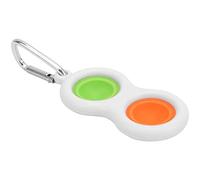 Eleage Porte-clés à Bulles, Jouet Portable Anti-Stress en Silicone, Jouets à Main pour étudiants et Employés de Bureau 8x3.8cm 1 Compte (Vert + Orange)