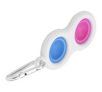 Eleage Porte-clés à Bulles, Jouet Portable Anti-Stress en Silicone, Jouets à Main pour étudiants et Employés de Bureau 8x3.8cm 1 Compte (Violet + Bleu)