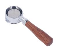 Eleage Porte-filtre à café sans Fond de 58 Mm pour Observer le Débit D'extraction avec Poignée en Bois, Alliage D'aluminium Léger, adapté aux Machines Commerciales (E Cercle Palissandre)