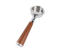 Eleage Porte-filtre à café sans Fond de 58 Mm pour Observer le Débit D'extraction avec Poignée en Bois, Alliage D'aluminium Léger, adapté aux Machines Commerciales (Branche acide rouge de type A1)