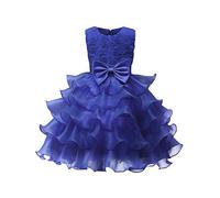 Eleasica Bébé Fille Couleur Unie Robe de Soirée Princesse Sans Manches Tulle Multi-couche Robe de Mariage Rose Blanc Jaune Bleu Cérémonie Anniversaire Carnaval Robe Habillée 0-12mois 2-8ans 70-150cm