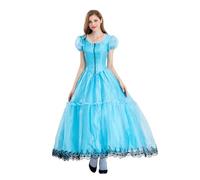 Eleasica Robe De Princesse Robe De Bal À Manches Bouffantes Pour Soirée Cosplay Déguisement Anniversaire Mariage Halloween, Bleu Ciel, L