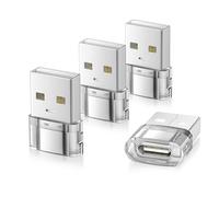 Elebase Adaptateur USB vers USB C 4 Pack,Type-C Femelle USB A Mâle Convertisseur Chargeur pour iPhone 16 15 14 13 12 Pro Max,Apple Watch 10 9 8,iPad Air 6 Mini 6 7,AirPods,Samsung Galaxy S25 S24 A55