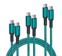 Elebase Cable Chargeur iPhone Air 1M/2M/3M 3 Pack,Câble USB C vers Type C 100W,Cordon Charger Alimentation Carplay Voiture Rapide pour Apple 17 16 15 Pro Max,iPad Air 4 5 Mini 6 7,Samsung Galaxy S25