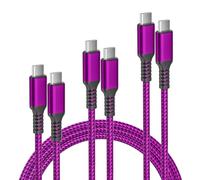 Elebase Cable Chargeur iPhone Air 1M/2M/3M 3 Pack,Câble USB C vers Type C 100W,Cordon Charger Alimentation Carplay Voiture Rapide pour Apple 17 16 15 Pro Max,iPad Air 4 5 Mini 6 7,Samsung Galaxy S25