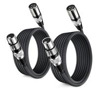Elebase Câble de Microphone XLR Lot de 2 2M,Cordon Micro Mâle vers Femelle | Câbles Équilibré à 3 Broches avec Blindage pour Amplificateur,Console de Mixage,Studio d'Enregistrement,Haut-Parleurs