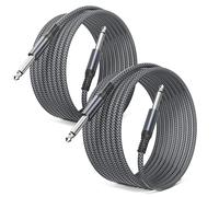 Elebase Câble Jack Guitare 2M 2 Pack,Mono 6,35mm Audio Cable Instrument TS Prise Jack 6.3 1/4 Mâle vers Mâle pour Guitare éLectrique Accessoire,Basse,Ampli,Amplificateur,Claviers,Haut-parleur