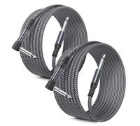 Elebase Cable Jack Guitare Coudé 1M 2 Pack,Angle Droit Mono 6,35mm Câble Audio Instrument TS 1/4 Mâle vers Mâle pour Guitare éLectrique Accessoire,Basse,Ampli,Amplificateur,Claviers,Haut-parleur