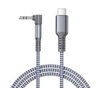 Elebase iPhone 16 16e 17 Aux Câble 1.2M,USB C Aux Câble,Type C to 90 degrés 3.5MM Jack Audio Auxiliaire Cord pour Car,Apple 15 Pro Max,iPad Mini Air,Samsung Galaxy Z Fold Flip 7,S25 S24 S23 Ultra