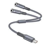 Elebase iPhone 17 16 Pro Max Adaptateur USB C vers Jack,Type C vers Double Prise Jack 3,5 mm Splitter 0.9FT/0.28M,Répartiteur Audio 2 Écouteurs pour Apple 17e 15,iPad 10 Pro,Samsung Galaxy S26 S25 S24
