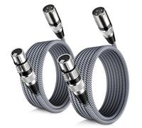 Elebase Lot de 2 câbles XLR pour microphone - 1M - Fiche XLR vers buisson - Câble micro blindé symétrique à 3 broches - Pour amplificateur, studio d'enregistrement, système de haut-parleurs
