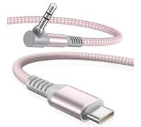 Elebase pour iPhone 17 16 16e 15 Aux Câble 1.2M,USB C Aux Câble,Type C to 90 degrés 3.5MM Jack Audio Auxiliaire Cord pour Car,Samsung Galaxy A56 A55 A54,Tab S9 S10 A9 A10,Kindle Paperwhite Kids