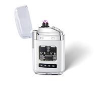 EleBikk Briquet électronique, Double briquet électrique à arc, Briquet rechargeable de type C, Indicateur de puissance LED, Double arc plasma coupe-vent, Compact et facile à porter