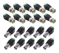 elec 20Pcs BNC Connector Kit-10x mâle 10x femelle sans borne à vis câble coaxial Cat5 Cat6 vers vidéo Balance-Unbalance Converter CCTV Surveillance Camera,DVR,Caméscope,TV