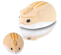 elec Space Souris sans fil 2,4 G, en forme d'animal mignon, souris silencieuse en forme de hamster avec 1 clip de câble de couleur aléatoire, souris sans fil à 3 boutons pour PC, Mac, ordinateur