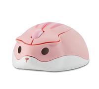 elec-Space Souris sans Fil en Forme de Hamster de Dessin animé, Portable de Voyage, 2,4 GHz, 1200 DPI, Souris Optique sans Fil avec récepteur USB, Souris compacte et silencieuse pour Ordinateur Porta