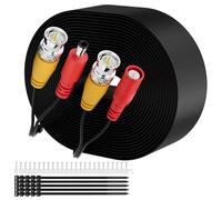 Elecan Câble BNC 6,1 m tout-en-un pour caméra de sécurité vidéo siamoise, câble d'extension Bnc pour tous les systèmes de surveillance DVR HD CCTV 5 MP maximum + clips + attaches