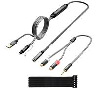 Elecan Câble convertisseur audio optique unidirectionnel mâle vers 3,5 mm AUX femelle 3,5 mm, 192 kHz, DAC SPDIF/Toslink Adaptateur numérique vers analogique pour TV/PS4/DVD vers barre de son casque +