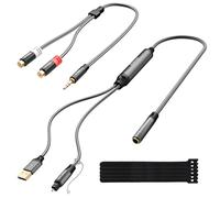 Elecan Câble convertisseur audio optique unidirectionnel mâle vers auxiliaire femelle 3,5 mm, 1,5 m, 192 kHz DAC SPDIF/Toslink Adaptateur numérique vers analogique pour TV/PS4/DVD vers barre de son